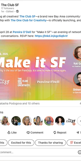 The Club SF social post