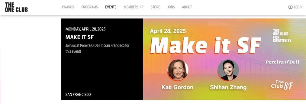 The One Club for Creativity event listing